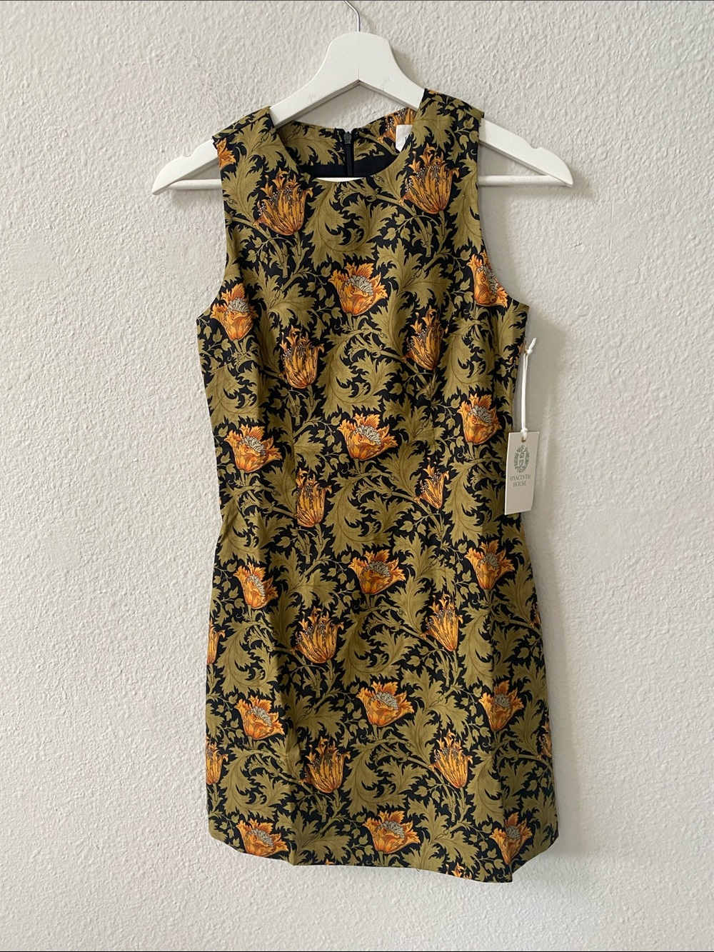 NWT Tuckernuck Olive Leafy Floral Lennon Mini Dress XXS - Picture 2 of 13